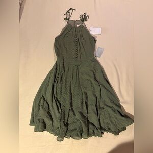 Sage green sleeveless dress